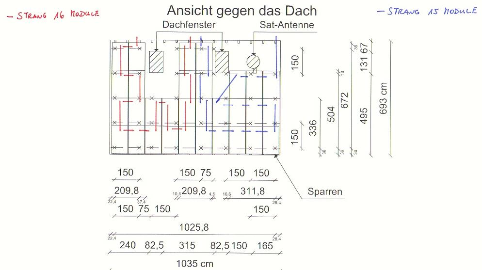 Schema der Fotovoltaikanlage